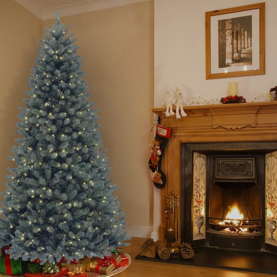 9ft. Pre-Lit North Valley® Blue Spruce Artificial Christmas Tree, Clear Lights